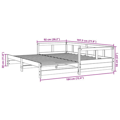 Daybed without Mattress Wax Brown 90x190 cm Solid Wood Pine