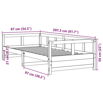 Daybed without Mattress Wax Brown 80x200 cm Solid Wood Pine