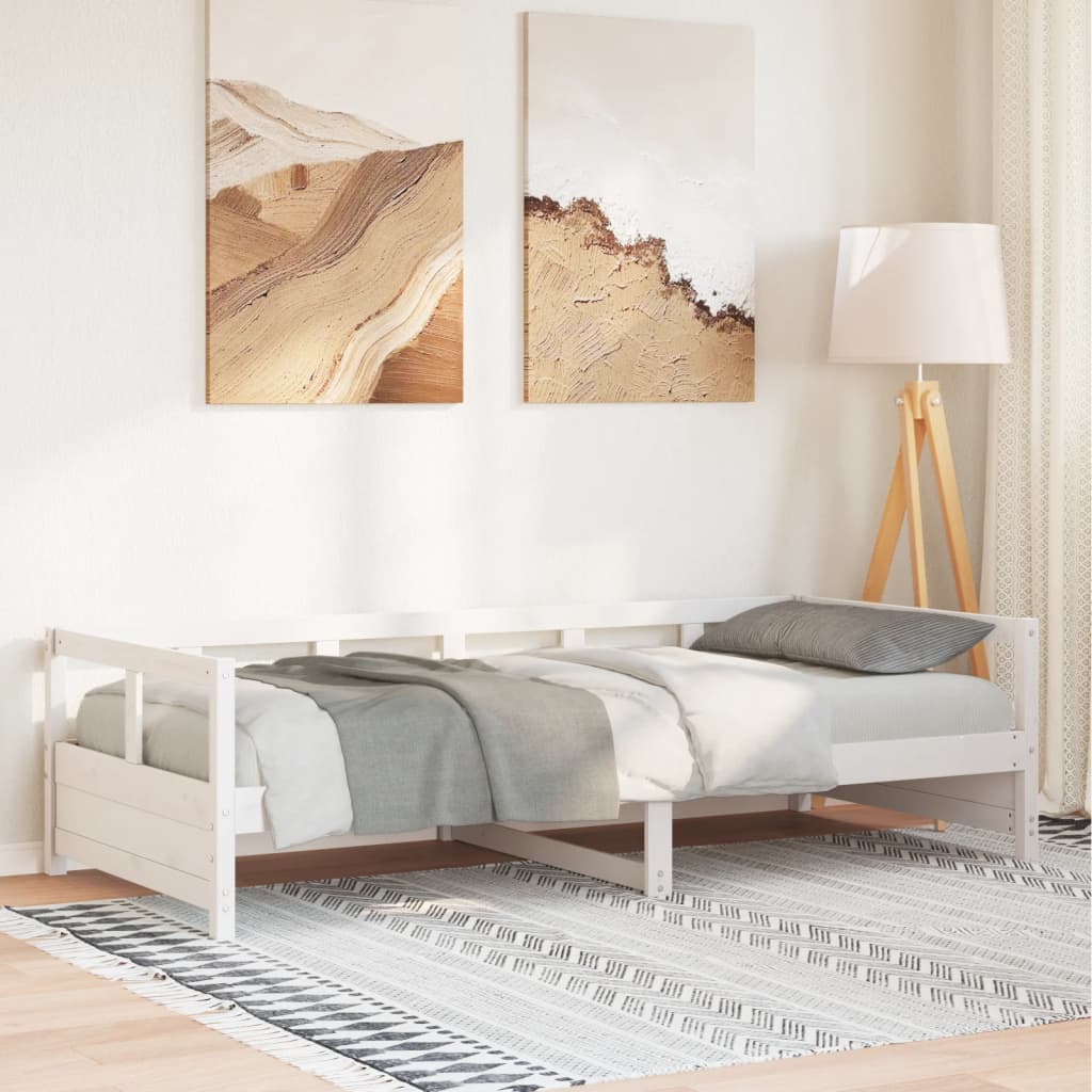 Daybed without Mattress White 90x200 cm Solid Wood Pine