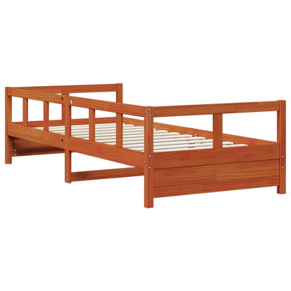 Daybed Wax Brown 90x200 cm Solid Wood Pine