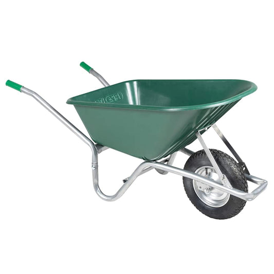 Wheelbarrow Green 90 L 150 kg Galvanised Steel and Plastic