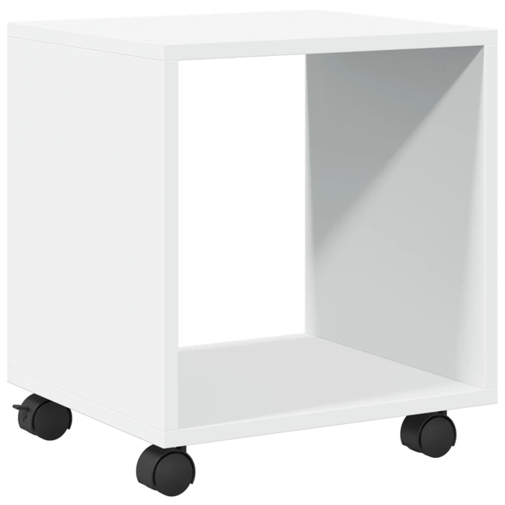 vidaXL Rolling Cabinet White 37x33x42.5 cm Engineered Wood