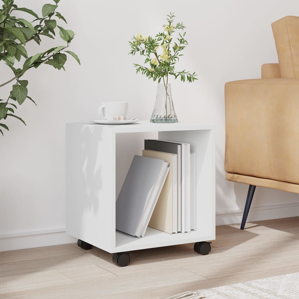 vidaXL Rolling Cabinet White 37x33x42.5 cm Engineered Wood