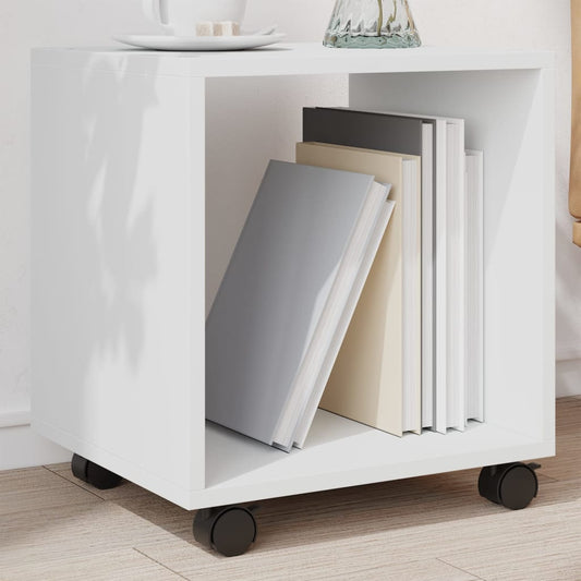 vidaXL Rolling Cabinet White 37x33x42.5 cm Engineered Wood