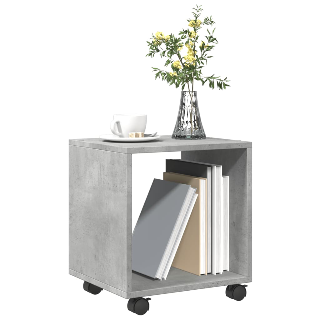 vidaXL Rolling Cabinet Concrete Grey 37x33x42.5 cm Engineered Wood