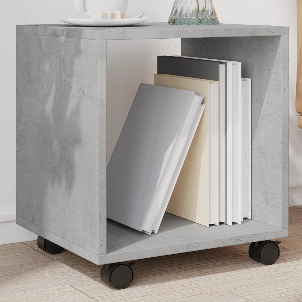 vidaXL Rolling Cabinet Concrete Grey 37x33x42.5 cm Engineered Wood