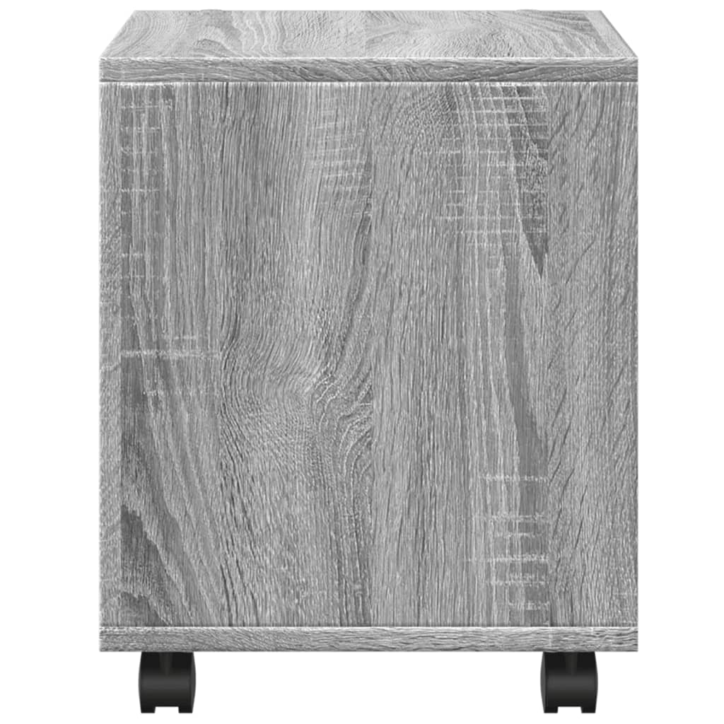 vidaXL Rolling Cabinet Grey Sonoma 37x33x42.5 cm Engineered Wood