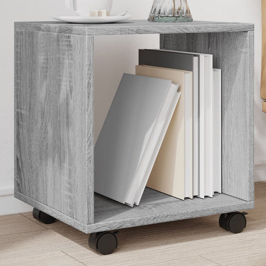 vidaXL Rolling Cabinet Grey Sonoma 37x33x42.5 cm Engineered Wood