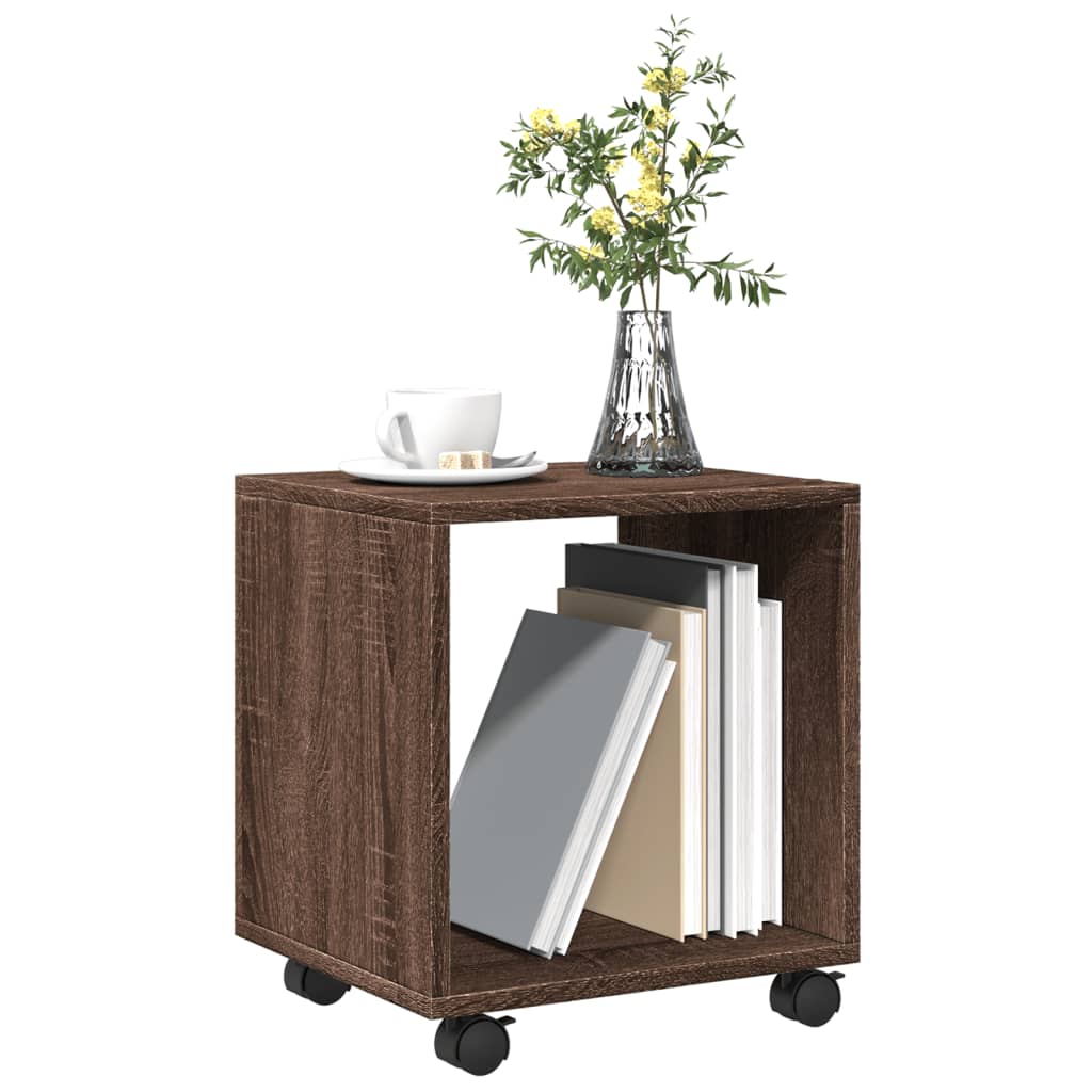 vidaXL Rolling Cabinet Brown Oak 37x33x42.5 cm Engineered Wood