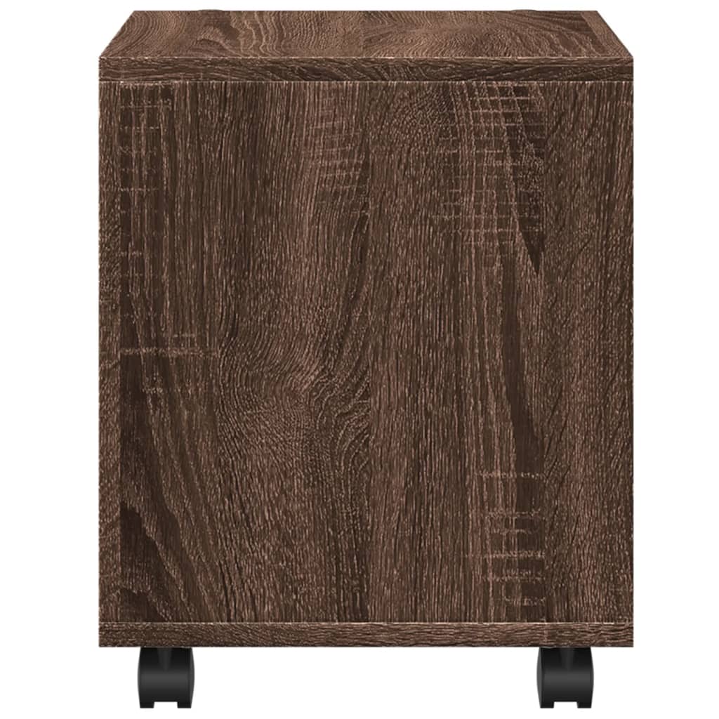 vidaXL Rolling Cabinet Brown Oak 37x33x42.5 cm Engineered Wood