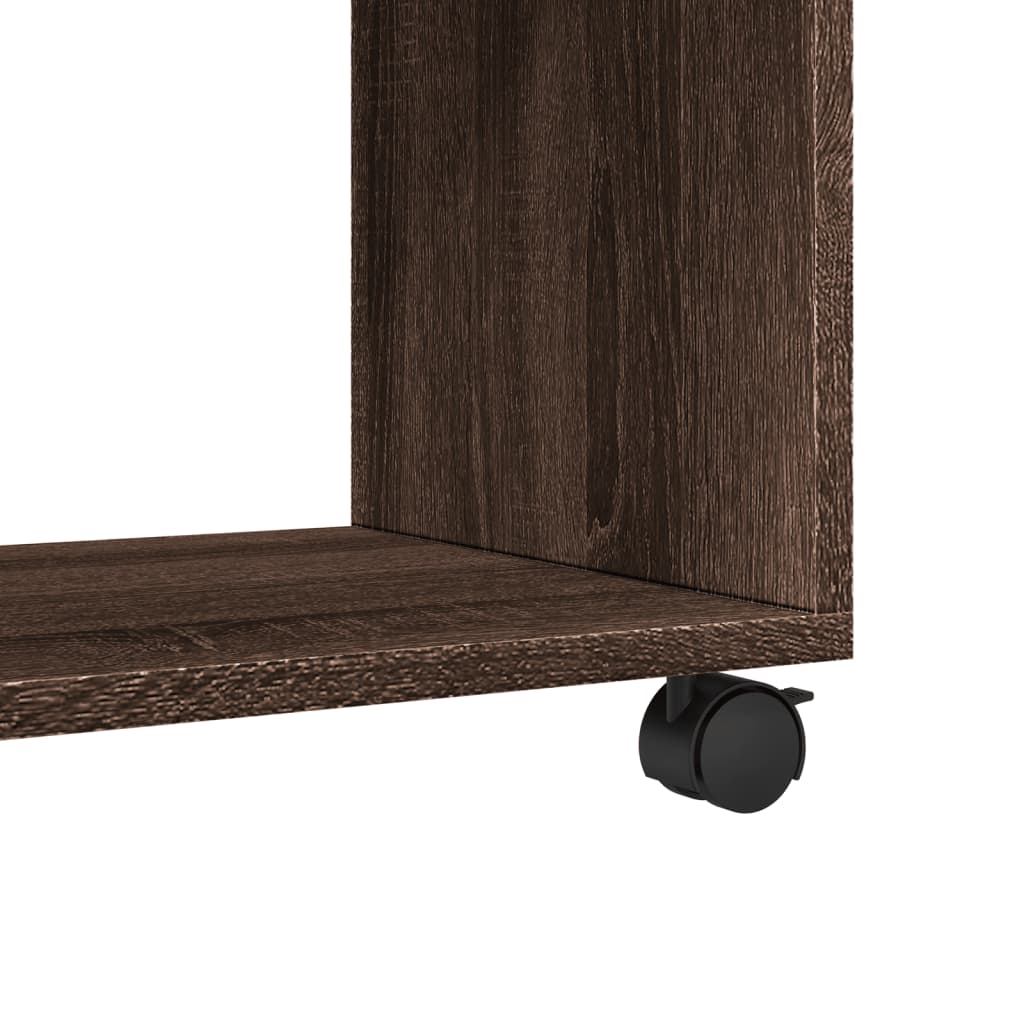 vidaXL Rolling Cabinet Brown Oak 37x33x42.5 cm Engineered Wood