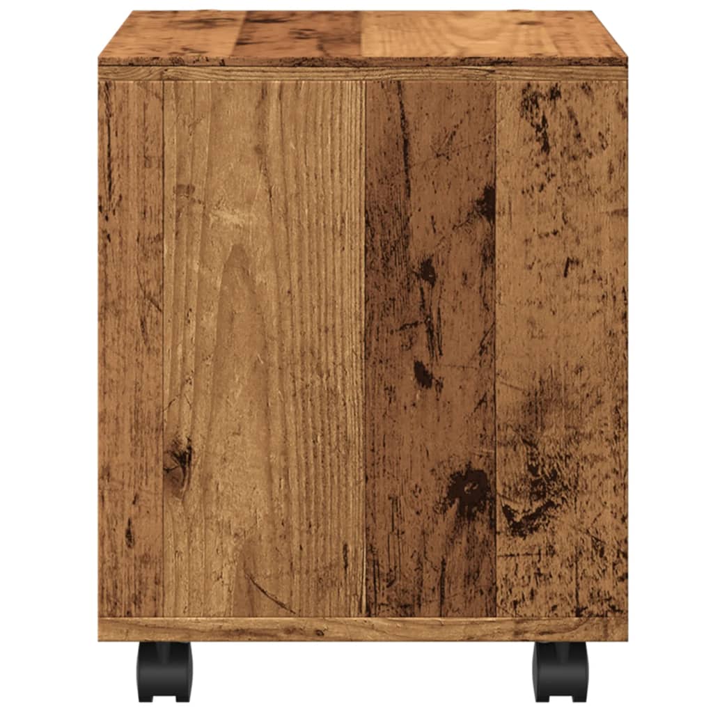 vidaXL Rolling Cabinet Old Wood 37x33x42.5 cm Engineered Wood