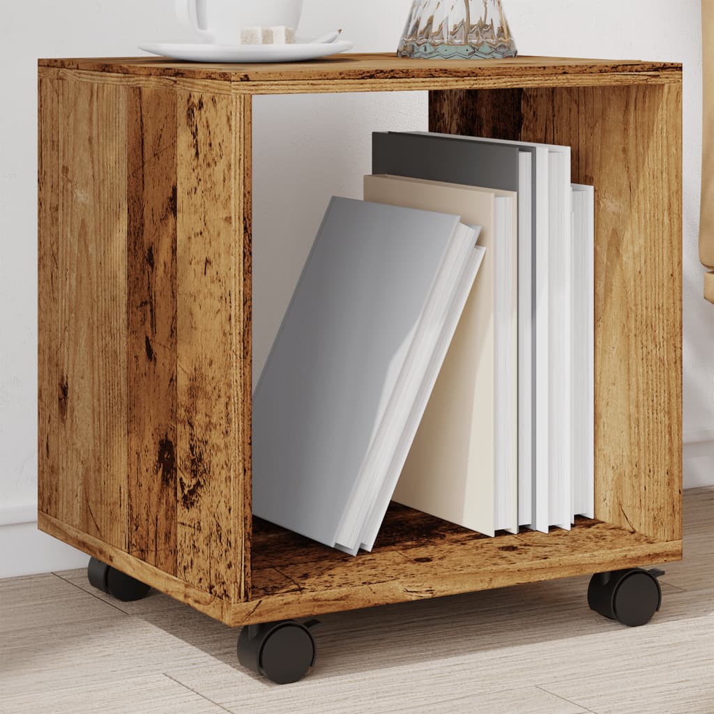 vidaXL Rolling Cabinet Old Wood 37x33x42.5 cm Engineered Wood