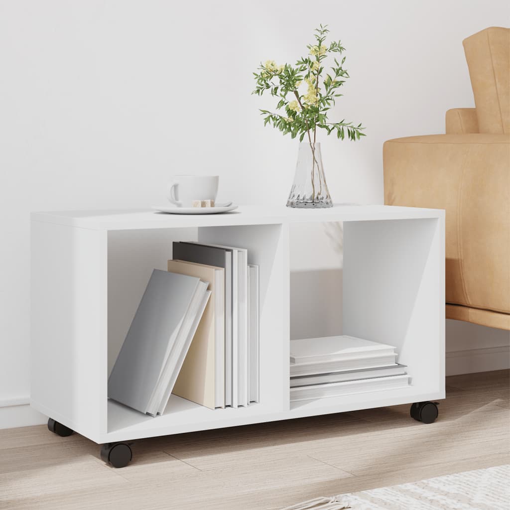 vidaXL Rolling Cabinet White 72x33x42.5 cm Engineered Wood