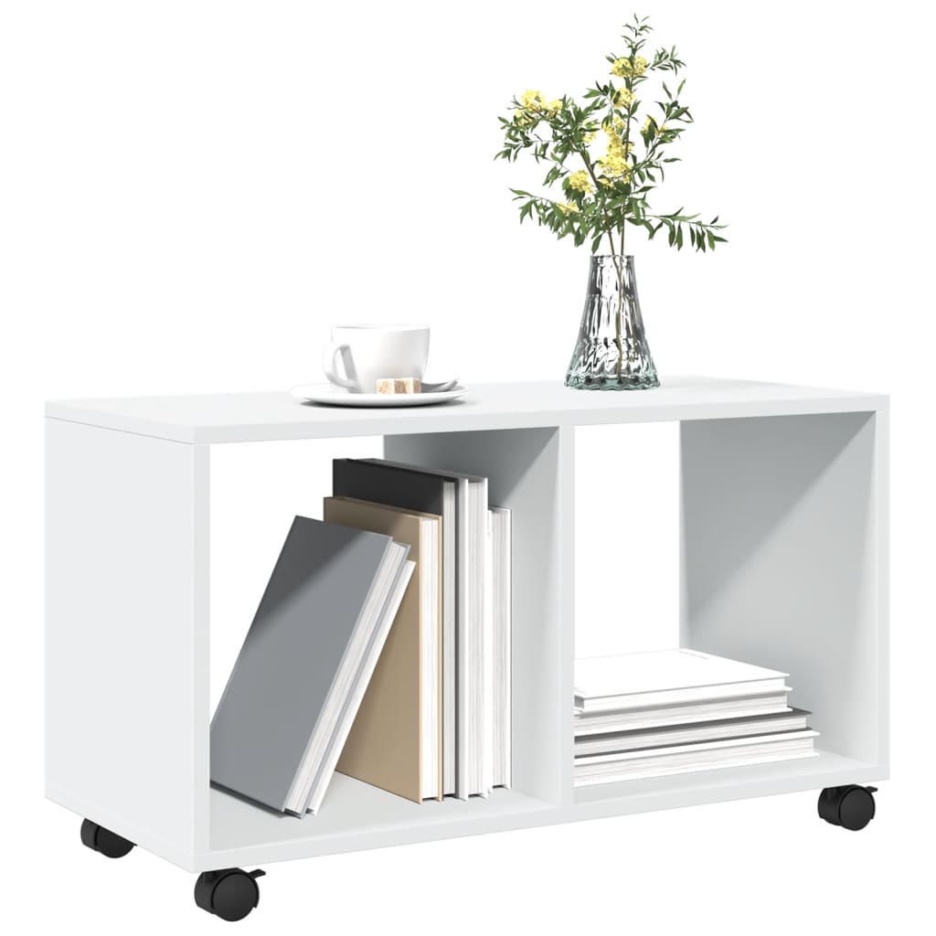 vidaXL Rolling Cabinet White 72x33x42.5 cm Engineered Wood