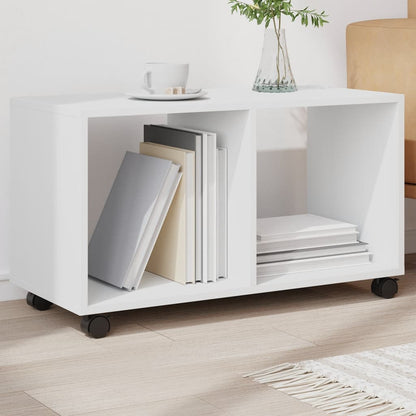 vidaXL Rolling Cabinet White 72x33x42.5 cm Engineered Wood