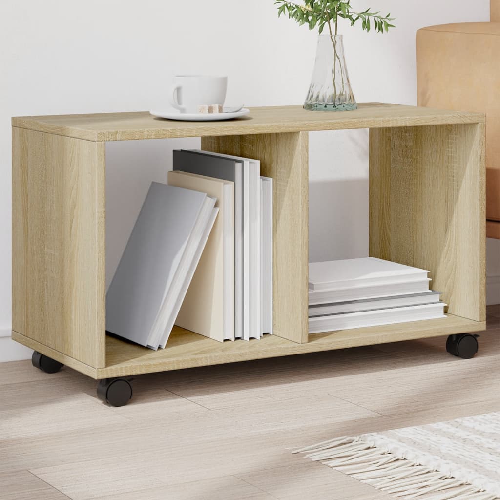 vidaXL Rolling Cabinet Sonoma Oak 72x33x42.5 cm Engineered Wood