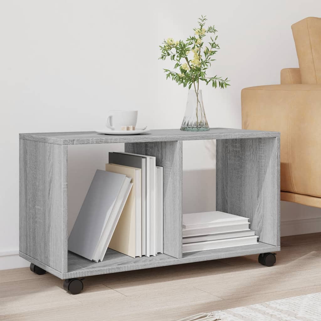 vidaXL Rolling Cabinet Grey Sonoma 72x33x42.5 cm Engineered Wood