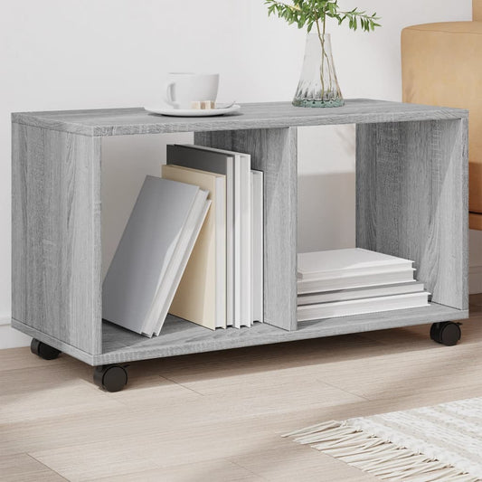 vidaXL Rolling Cabinet Grey Sonoma 72x33x42.5 cm Engineered Wood