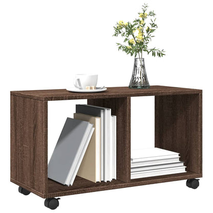 vidaXL Rolling Cabinet Brown Oak 72x33x42.5 cm Engineered Wood