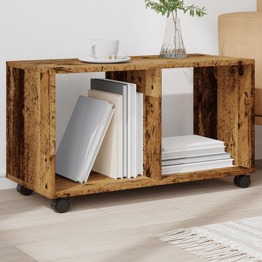 vidaXL Rolling Cabinet Old Wood 72x33x42.5 cm Engineered Wood