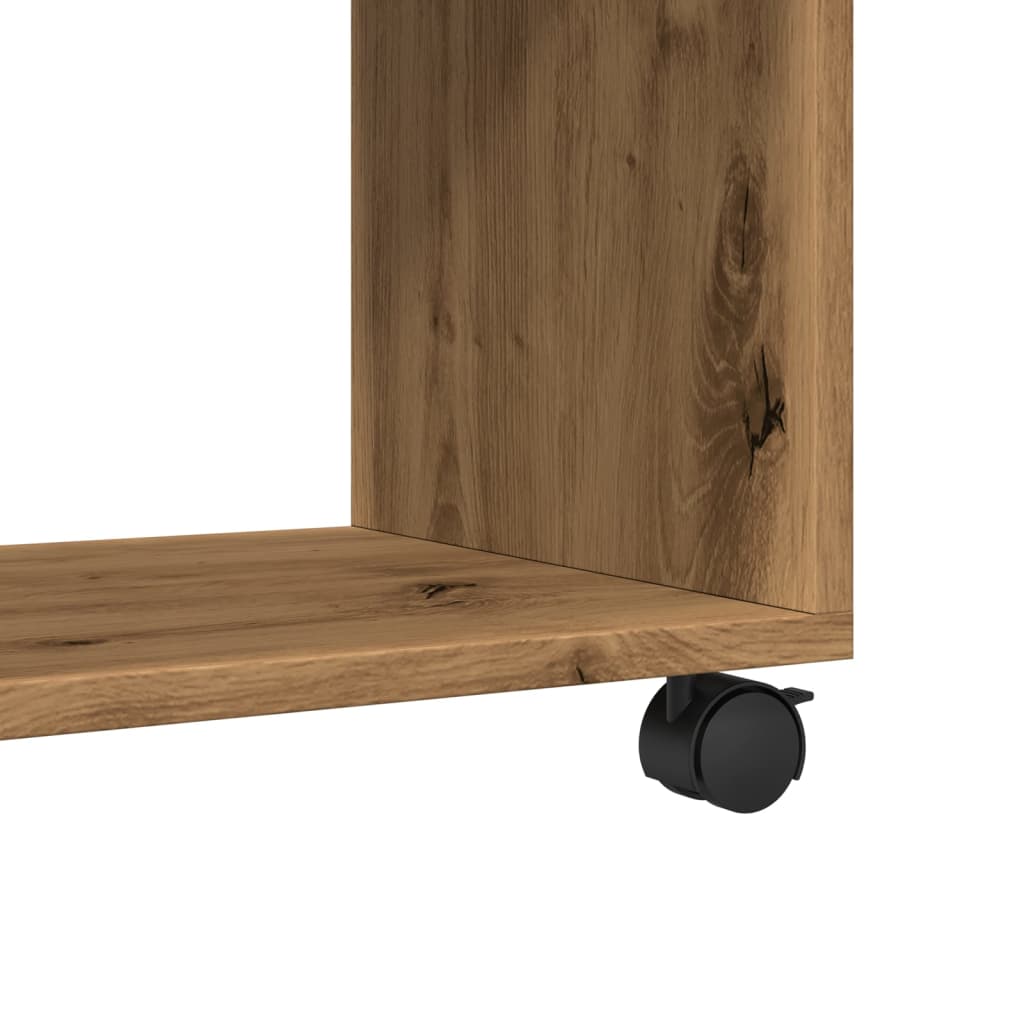 vidaXL Rolling Cabinet Artisian Oak 72x33x42.5 cm Engineered Wood