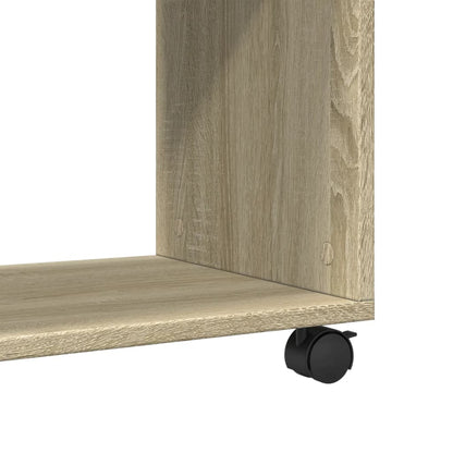 Side Table with Wheels Sonoma Oak 70x35x60 cm Engineered Wood