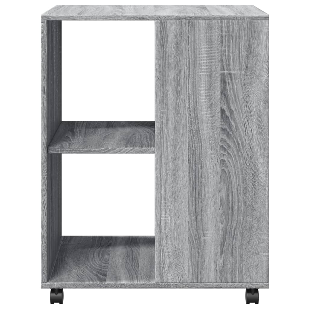 Side Table with Wheels Grey Sonoma 55x60x78 cm Engineered Wood