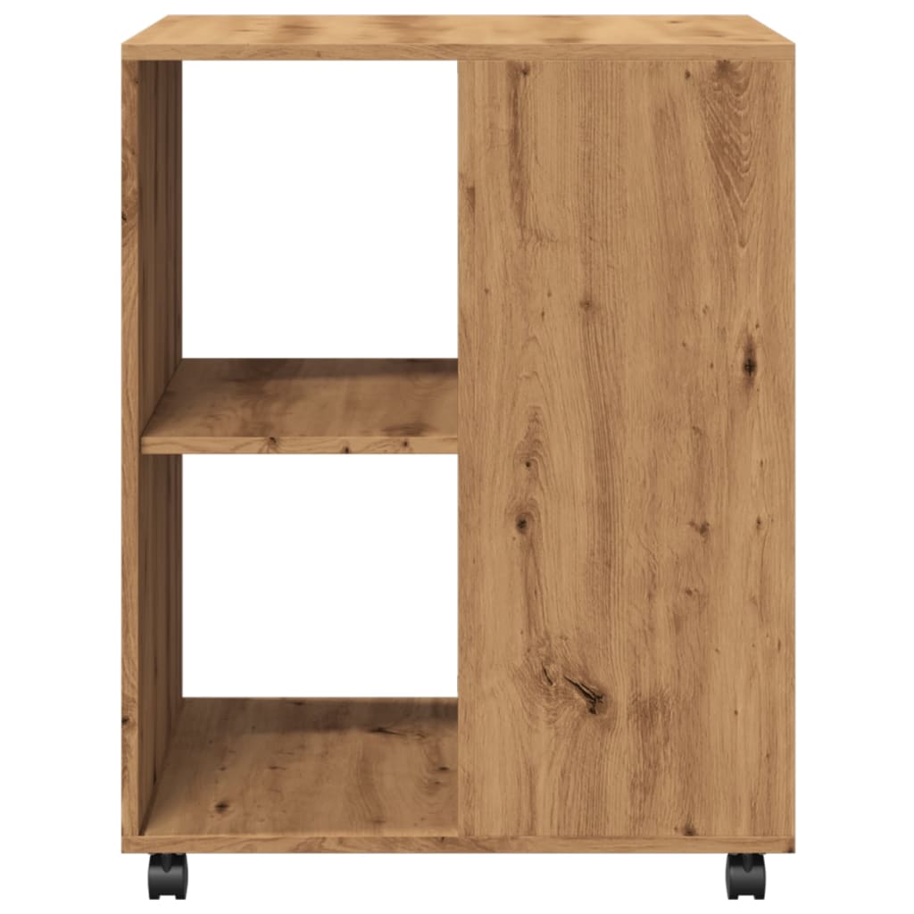 Side Table with Wheels Artisian Oak 55x60x78 cm Engineered Wood