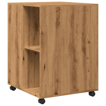 Side Table with Wheels Artisian Oak 55x60x78 cm Engineered Wood