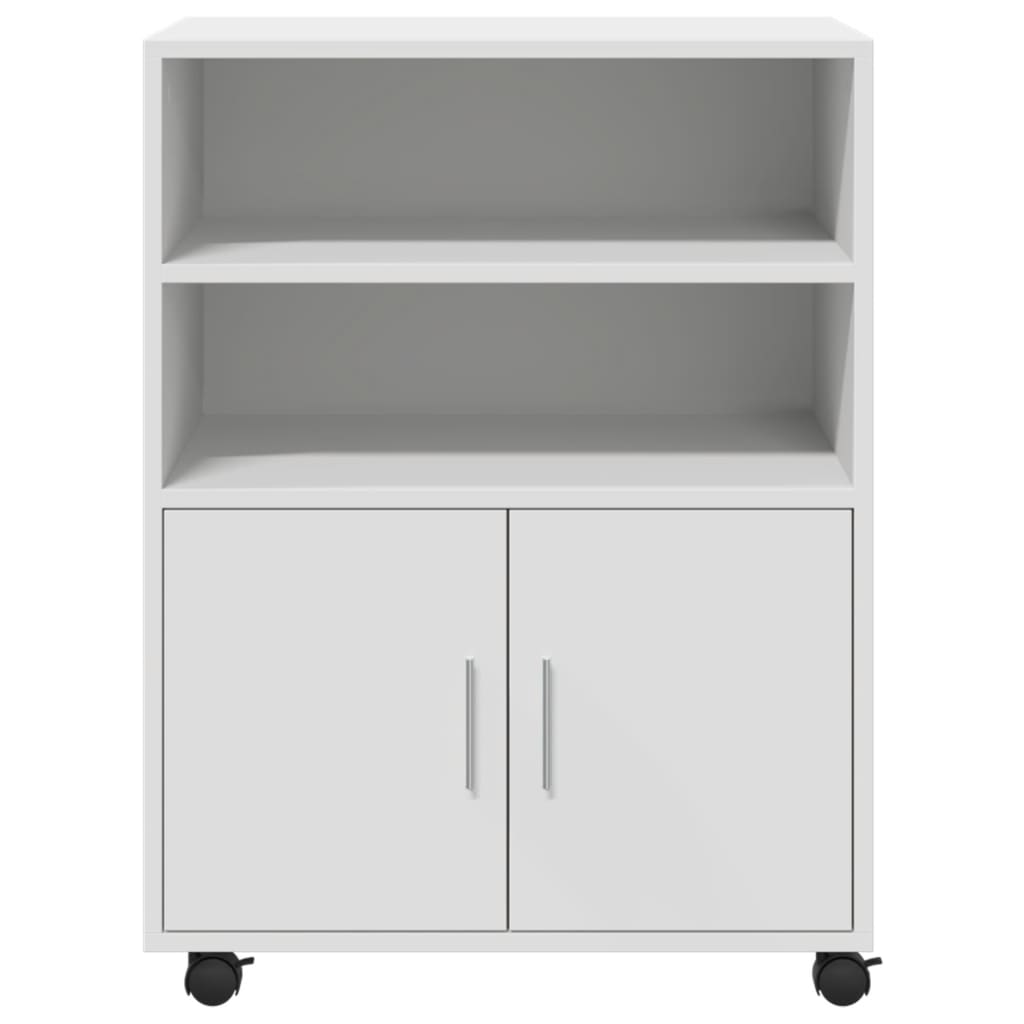 Rolling Cabinet White 60x48x81 cm Engineered Wood