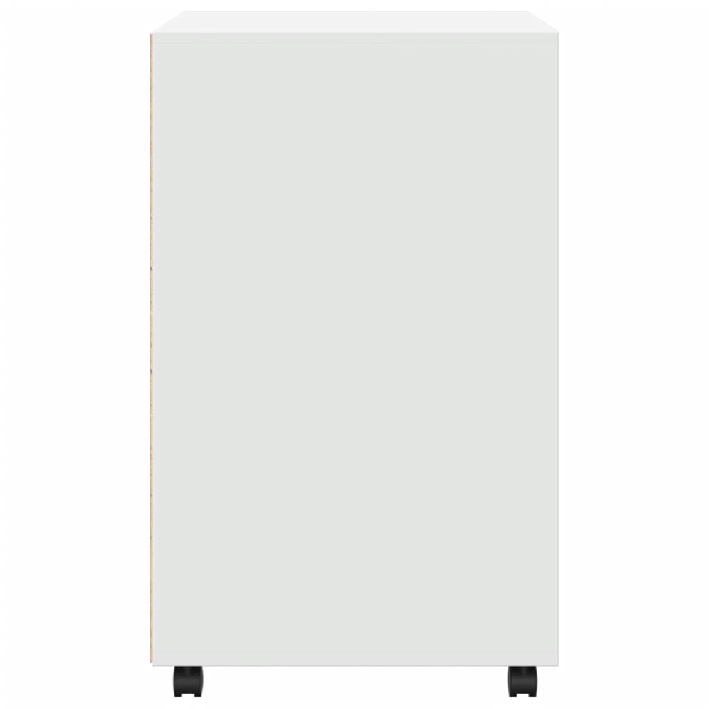 Rolling Cabinet White 60x48x81 cm Engineered Wood