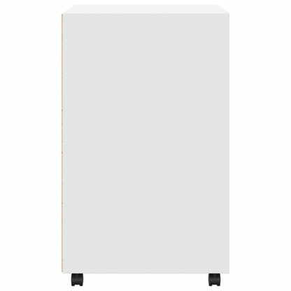 Rolling Cabinet White 60x48x81 cm Engineered Wood