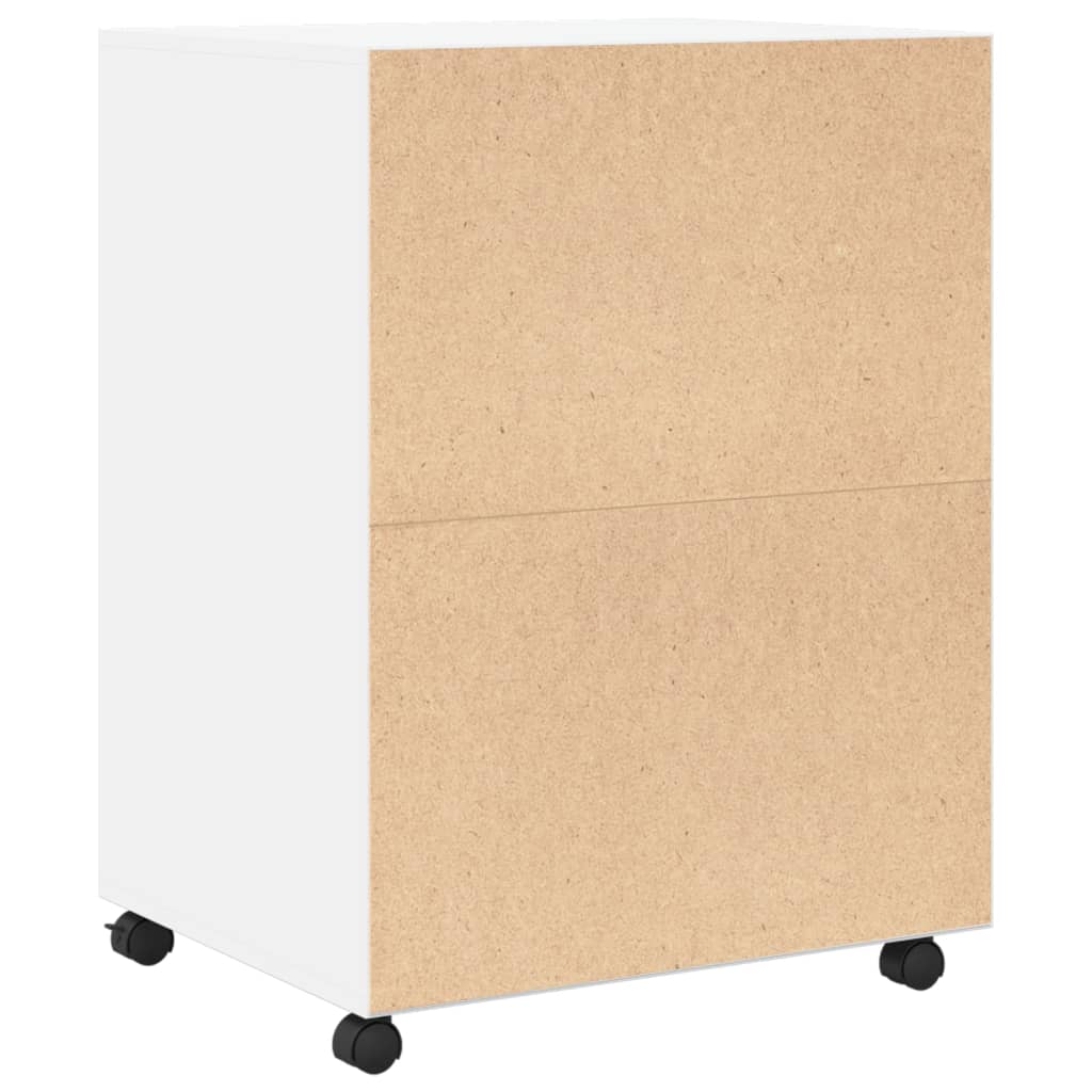 Rolling Cabinet White 60x48x81 cm Engineered Wood