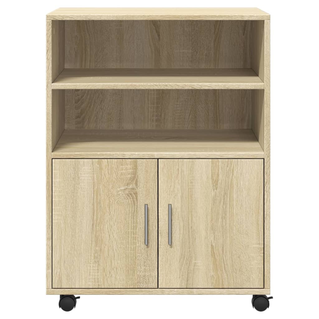 Rolling Cabinet Sonoma Oak 60x48x81 cm Engineered Wood