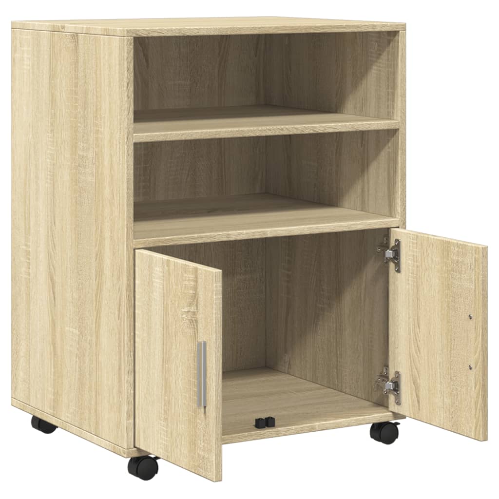 Rolling Cabinet Sonoma Oak 60x48x81 cm Engineered Wood