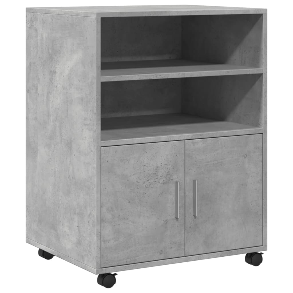 Rolling Cabinet Concrete Grey 60x48x81 cm Engineered Wood