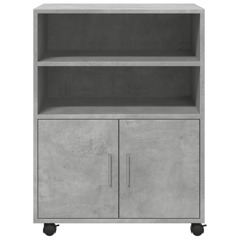 Rolling Cabinet Concrete Grey 60x48x81 cm Engineered Wood