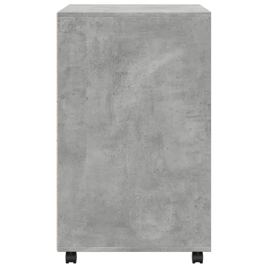 Rolling Cabinet Concrete Grey 60x48x81 cm Engineered Wood