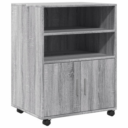 Rolling Cabinet Grey Sonoma 60x48x81 cm Engineered Wood