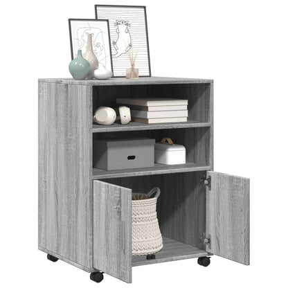 Rolling Cabinet Grey Sonoma 60x48x81 cm Engineered Wood