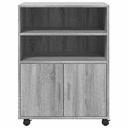 Rolling Cabinet Grey Sonoma 60x48x81 cm Engineered Wood