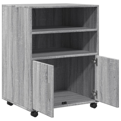 Rolling Cabinet Grey Sonoma 60x48x81 cm Engineered Wood