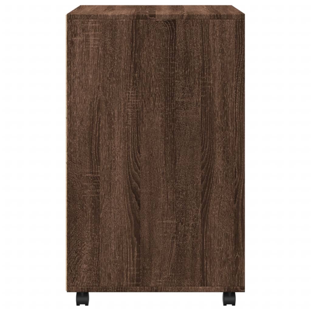 Rolling Cabinet Brown Oak 60x48x81 cm Engineered Wood