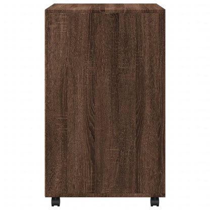 Rolling Cabinet Brown Oak 60x48x81 cm Engineered Wood