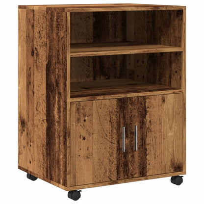 Rolling Cabinet Old Wood 60x48x81 cm Engineered Wood