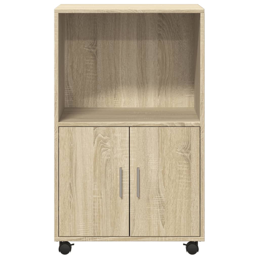 Rolling Cabinet Sonoma Oak 55x40x91 cm Engineered Wood