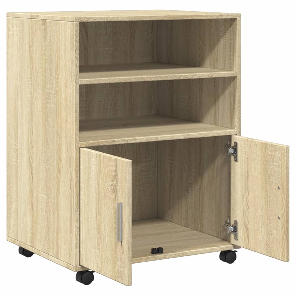 Rolling Cabinet Sonoma Oak 55x40x91 cm Engineered Wood