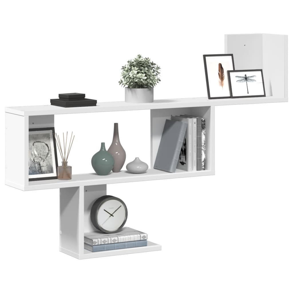 Wall Shelf White 100x15x70 cm Engineered Wood