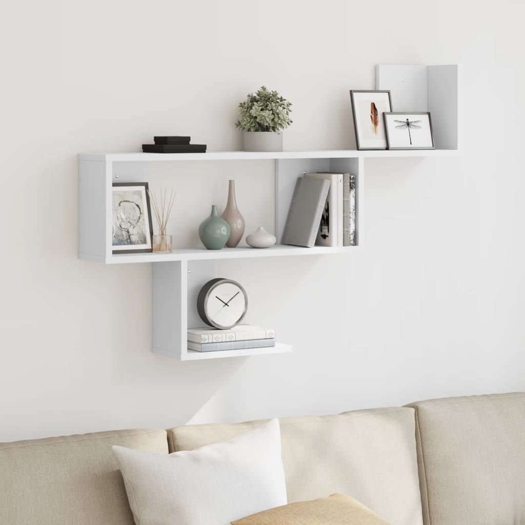 Wall Shelf White 100x15x70 cm Engineered Wood